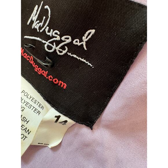 NEW MAC DUGGAL Purple Sequined Empire Waist Midi Prom Dress Size 14 - Picture 8 of 9